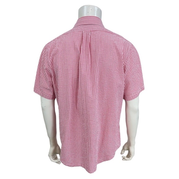 Brooks Brothers Regent Short Sleeve Green Gingham Check Seersucker Shirt Mens XL - Picture 8 of 9